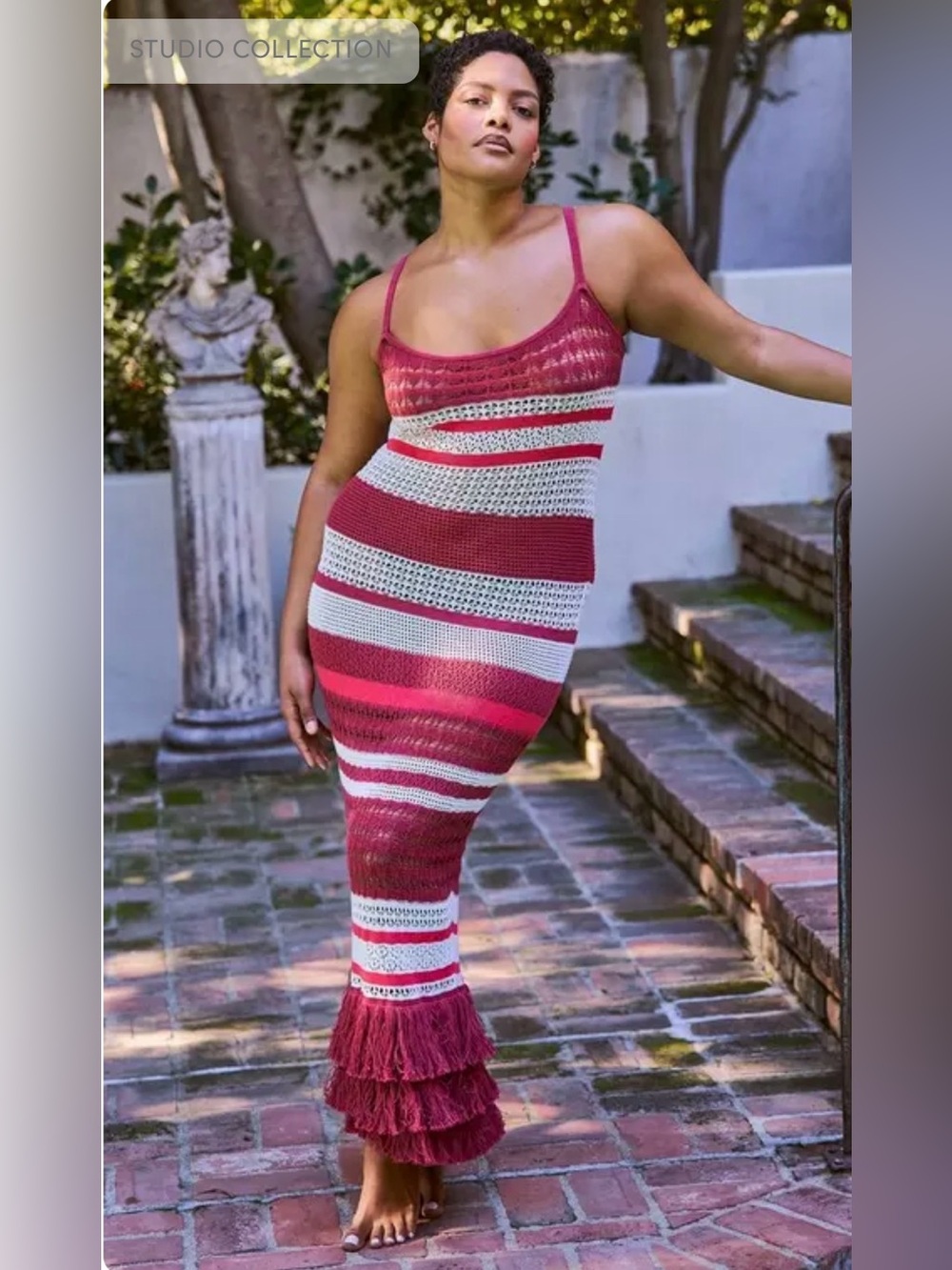 Torrid Studio Fringe Knit Maxi Dress